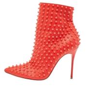 Pre-owned Leather boots Christian Louboutin Pre-owned , Red , Dames