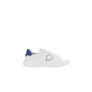 Blauwe Geborduurde Leren Sneakers Philippe Model , White , Heren