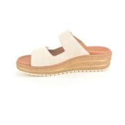 Beige Open Teen Sandalen 2 Velcro Mephisto , Beige , Dames