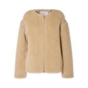 Faux Fur & Shearling Jackets Max Mara , Beige , Dames