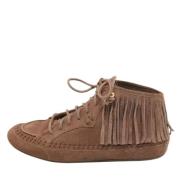 Pre-owned Suede sneakers Louis Vuitton Vintage , Brown , Dames