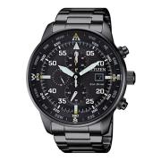 Aviator Chrono Staal Zwart Citizen , Black , Heren