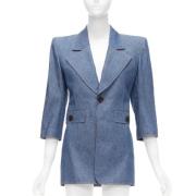 Pre-owned Cotton outerwear Yves Saint Laurent Vintage , Blue , Dames
