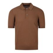 3D Gebreide Polo Shirt Ss24 Tagliatore , Brown , Heren