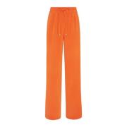 Wide Trousers Kiton , Orange , Dames