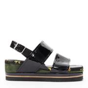 Pre-owned Leather sandals Dries van Noten Pre-owned , Black , Dames