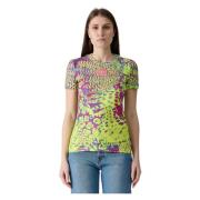 Kleurrijk Crew Neck T-shirt Versace Jeans Couture , Multicolor , Dames