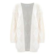 Diamant Gebreide Cardigan Jumper Kocca , White , Dames