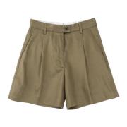 Militaire Linnen Hoge Taille Shorts Nine In The Morning , Brown , Dame...