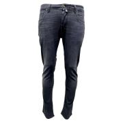Zwarte Label Slim-Fit Zwarte Jeans Jacob Cohën , Gray , Heren