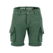 Vintage Groene Cargo Crew Shorts Alpha Industries , Green , Heren