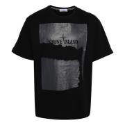 Zwarte T-shirts en Polos Stone Island , Black , Heren