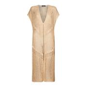 Gouden Gebreide Mouwloze Vest Mes Demoiselles , Beige , Dames