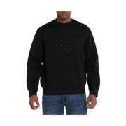 Zwarte Sweaters met Ronde Hals en Lange Mouwen Emporio Armani , Black ...