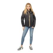 Zwarte Korte Claude Jas Waterdicht Winddicht K-Way , Black , Dames