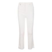 High Waist Slim Kick Luxvinsol Jeans 7 For All Mankind , White , Dames
