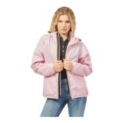 Roze Opvouwbare Windjack K-Way , Pink , Dames