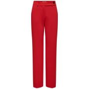 Carolina Life Hoge Taille Straight Broek Only , Red , Dames