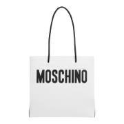 Logo Tote bag Moschino , White , Dames