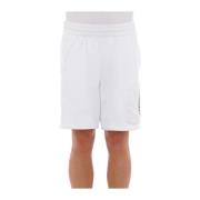 Witte Regular Fit Katoenen Shorts Moschino , White , Heren