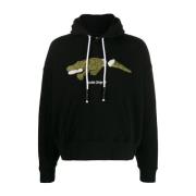 Palm Angels Croco Hoody Palm Angels , Black , Heren