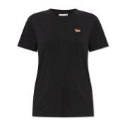 T-shirt met logo Maison Kitsuné , Black , Dames