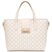 Beige Tote Tas met Italiaans Leer Nerogiardini , Beige , Dames