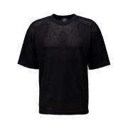 Zwart Open Structuur T-Shirt Mannen Genti , Black , Heren