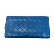 Pre-owned Leather wallets Bottega Veneta Vintage , Blue , Dames