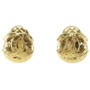 Pre-owned Metal earrings Chanel Vintage , Yellow , Dames