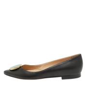 Pre-owned Leather flats Manolo Blahnik Pre-owned , Black , Dames