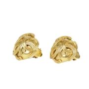 Pre-owned Metal earrings Chanel Vintage , Yellow , Dames