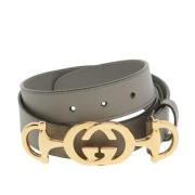 Pre-owned Leather belts Gucci Vintage , Gray , Dames