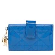 Pre-owned Leather wallets Dior Vintage , Blue , Dames