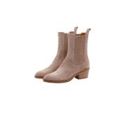 Taupe Leren Belen Laarzen Bervicato , Beige , Dames