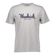 Geborduurde Logo T-shirts Lichtgrijs Woolrich , Gray , Heren