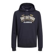 Gezellig Logo Hoodie Sweatshirt Jack & Jones , Blue , Heren