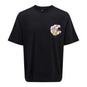 T-Shirts Only & Sons , Black , Heren