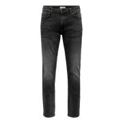 Grijze Truetemp Slim Fit Jeans Only & Sons , Gray , Heren