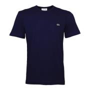 Klassiek Katoen Logo T-Shirt Lacoste , Blue , Heren