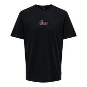 NFL Celebrity Life T-Shirt Only & Sons , Black , Heren