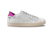 Witte Sneakers met Helder Fuchsia Hiel P448 , Multicolor , Dames