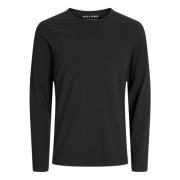 Basis Langarmshirt Pullover Jack & Jones , Black , Heren