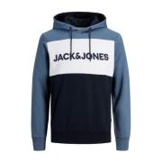 Logo Blocking Hoodie Sweatshirt Jack & Jones , Blue , Heren
