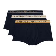 3 Pack Gebreide Shorts Stijlvol Comfort Emporio Armani , Blue , Heren