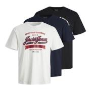 Logo Print T-Shirt 3 Pack Jack & Jones , Multicolor , Heren