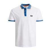 Klassieke V-hals Polo Shirt Jack & Jones , White , Heren