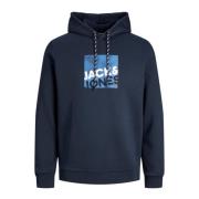 Logan Hoodie Sweatshirt Jack & Jones , Blue , Heren