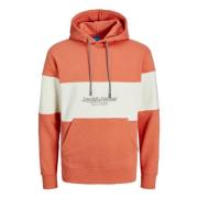 Kleurblock Hoodie Sweatshirt Jack & Jones , Orange , Heren