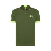Groen Logo Polo Shirt Korte Mouw Sun68 , Green , Heren